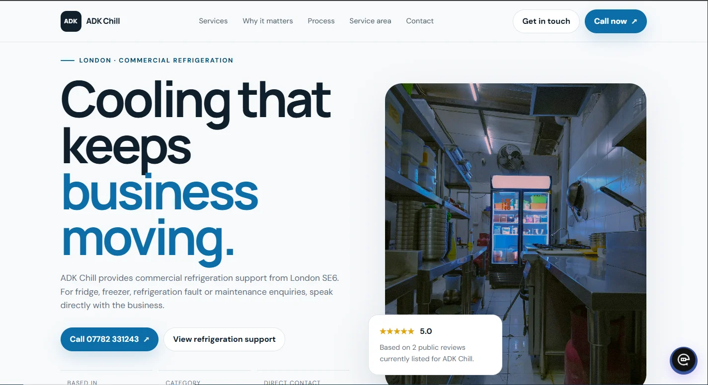 ADK Chill website screenshot